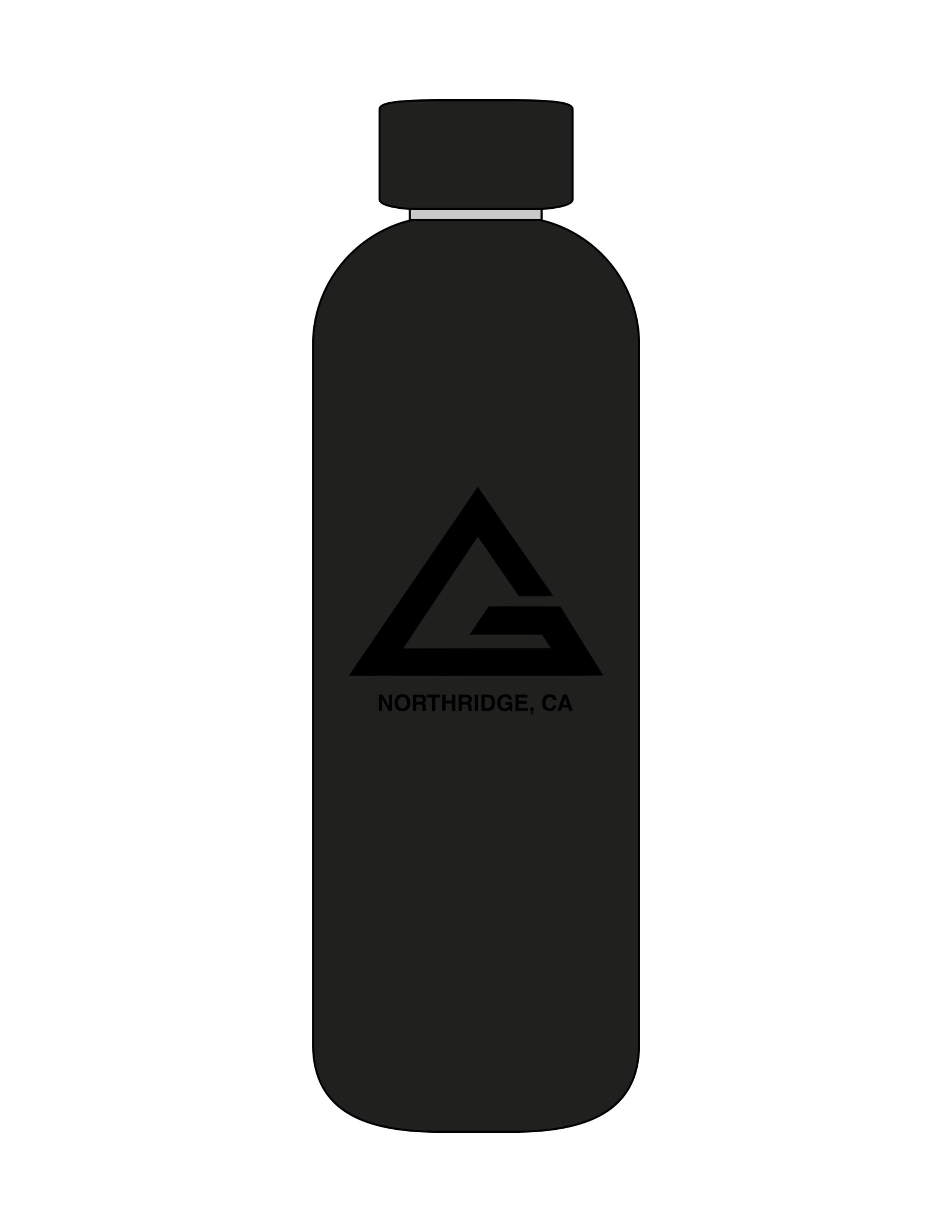 The Water Bottle - Black - Gracie B.N - Center Body Stacked - Printed - Glossy - Black