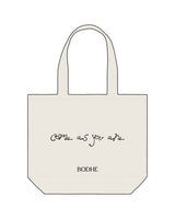 The Tote Bag - Natural - Bodhe - Center Body Stacked - Printed - Black