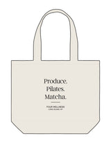 The Tote Bag - Natural - Four Wellness - Body Stacked "PRODUCE" - Printed - Full Color