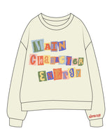 The Womens Crewneck - Butter - The Supper Club - Left Arm & Center Chest Stacked - Full Color