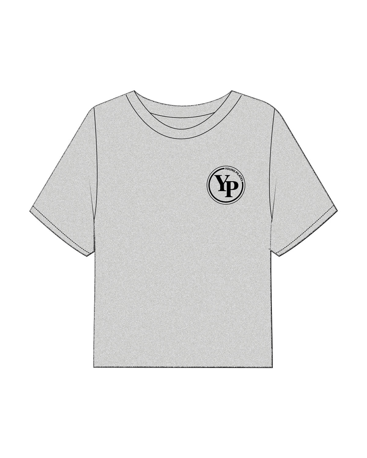 The Boxy Crop Tee - Heather - YP - Left Chest - Printed - Black