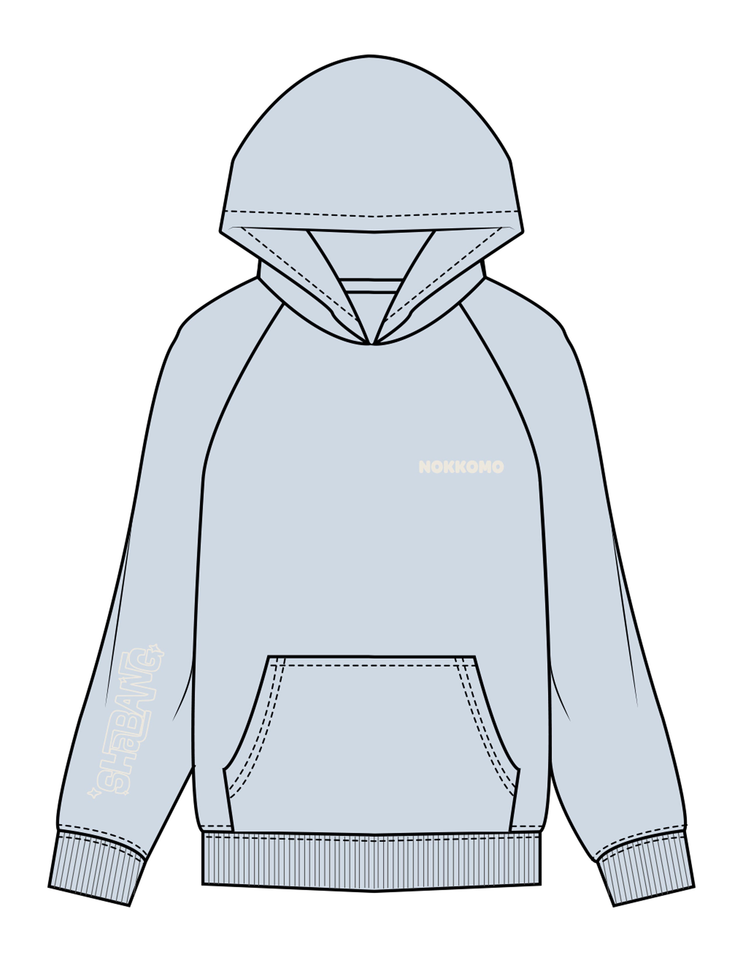 The Mens Hoodie - Powder - Nokkomo Mints - Left Chest & Right Sleeves - Printed - Off White