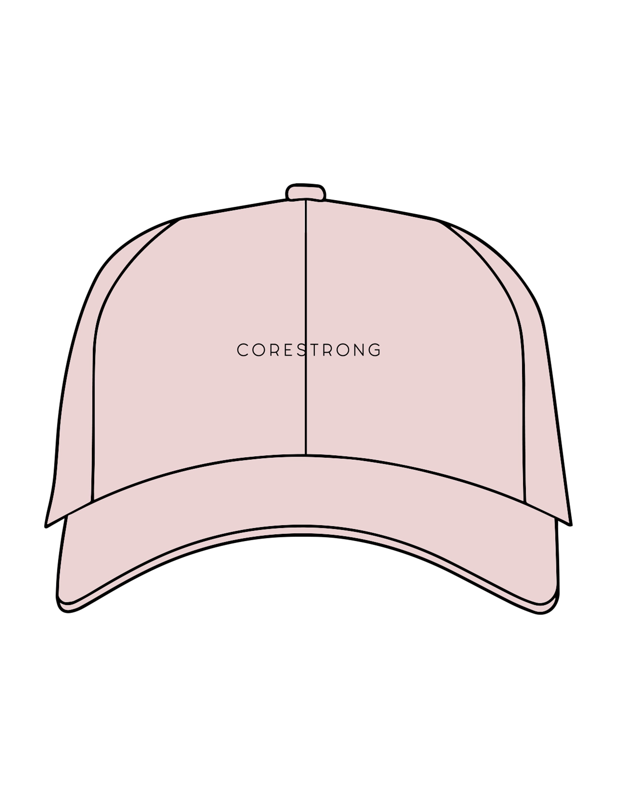 The Dad Hat - Pink - Core Strong - Center Crown - Embroidered - Black