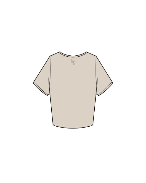 The Crop Tee - Bone - North County - Chest Center & Back Top - Tone on Tone