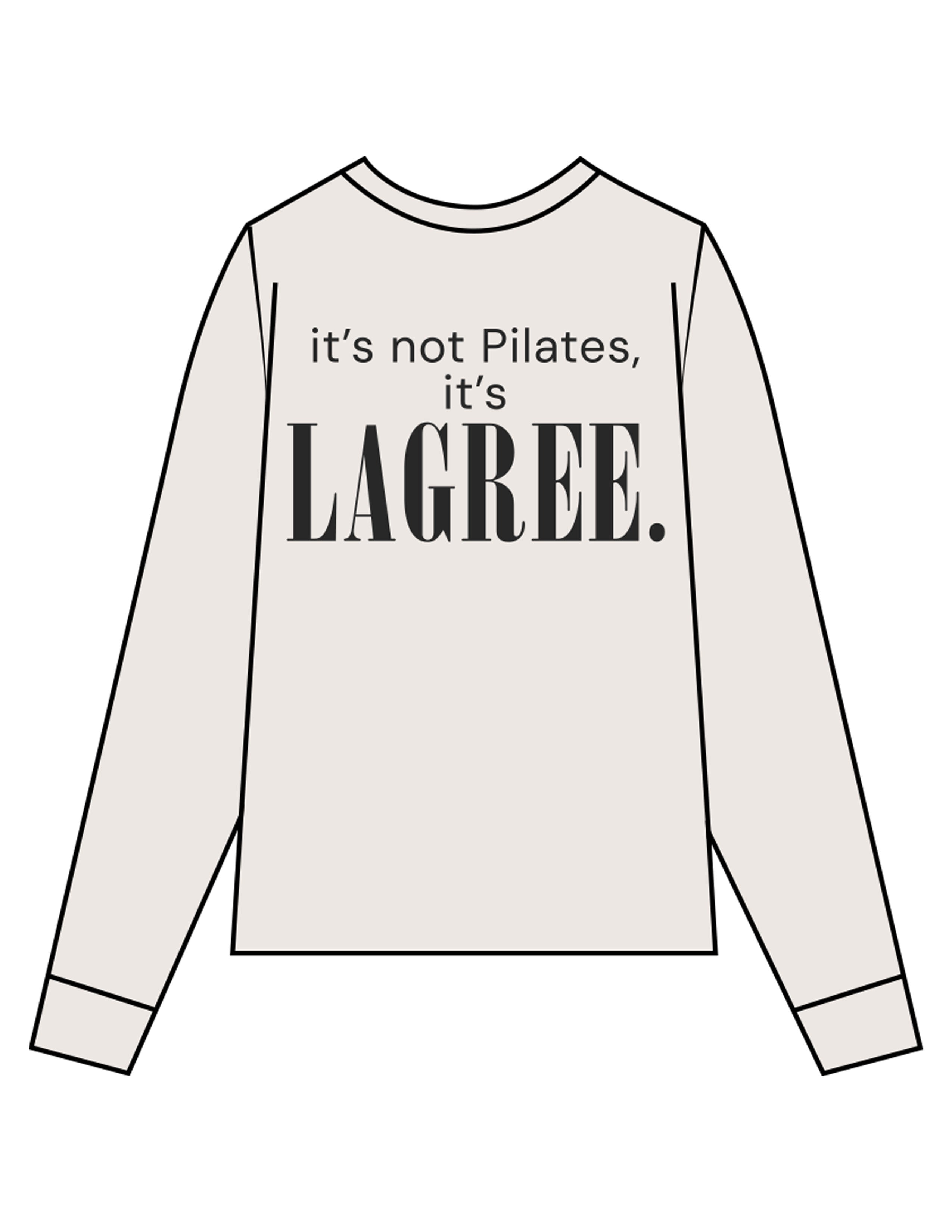 The Mens Long Sleeve - Bone - Studio 205 - Chest Stacked & Back Stacked - Printed - Charcoal