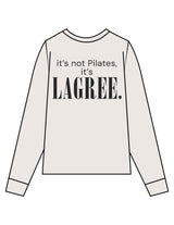 The Mens Long Sleeve - Bone - Studio 205 - Chest Stacked & Back Stacked - Printed - Charcoal