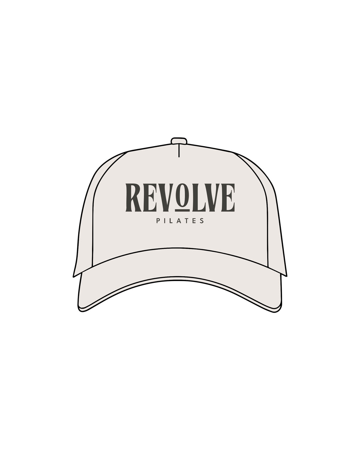 The Canvas Cap - Bone - Revolve Pilates - Center Crown Stacked - Embroidered - Charcoal
