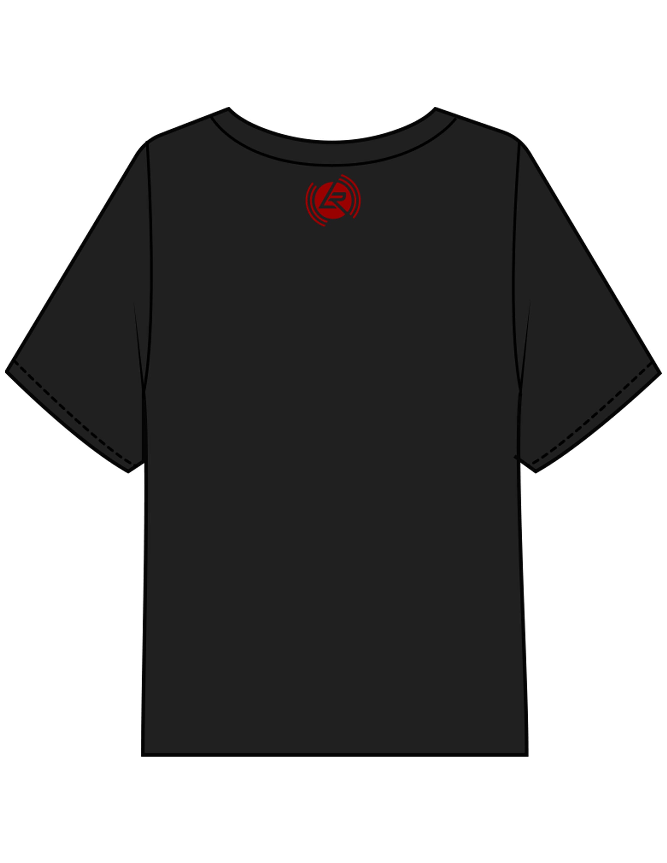 The Midweight Crop Tee - Black - Lagree Red - Center Chest & Back Neckline - Printed - Red