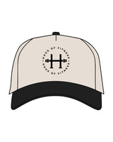 The Canvas Cap - Natural / Black - Haus of Fitness - Front Round Stacked -Embroidered - Black