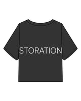 The Heavyweight Crop Tee - Washed Black - Body Restoration - Center Full Wrap - Printed - White