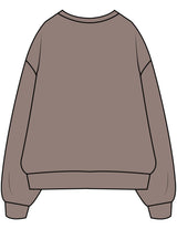 The Mens Crewneck - Washed Gray - Pilates Practice - Center Chest Stacked - Printed - Off White