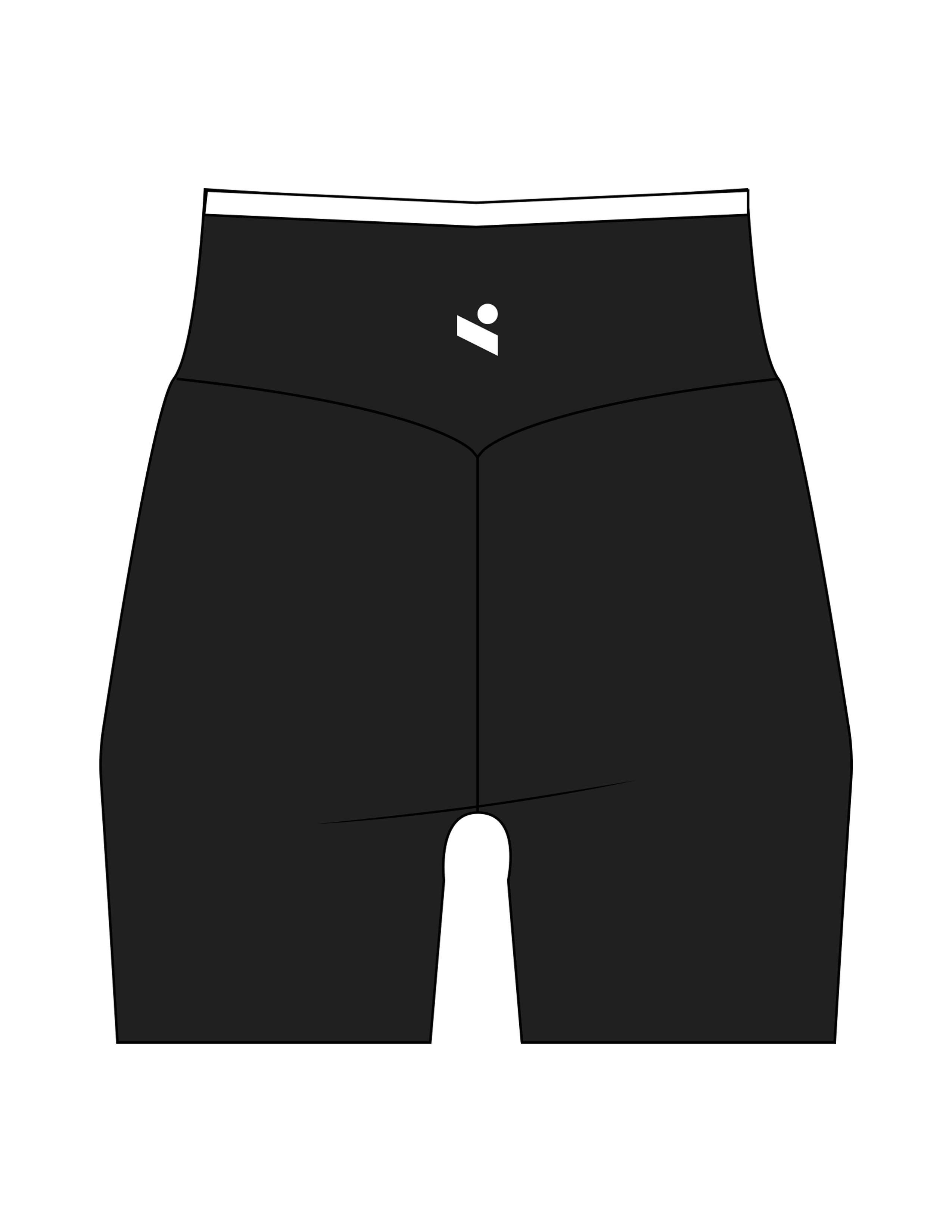The Piped Crossover Short - Black - Onyx Fit - Back Waistline - Printed - White