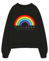 The Womens Crewneck - Black - Cyclebar - Left Chest Stacked & Back Center Stacked - Full Color