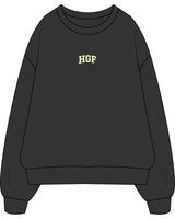 The Mens Crewneck - Washed Black - Higher Ground - Center Chest "HGF" - Embroidered - Full Color
