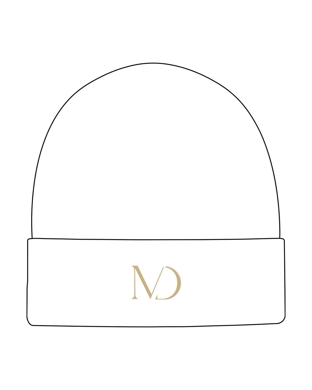 The Beanie - White - Masters Division - Front Center - Gold