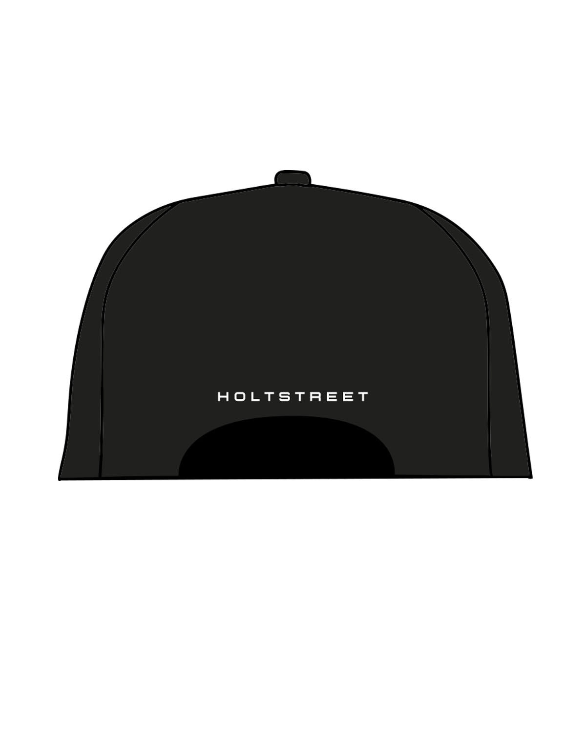 The Canvas Cap - Black - Holt Street - Center Crown Puff & Center Back - Embroidered - White