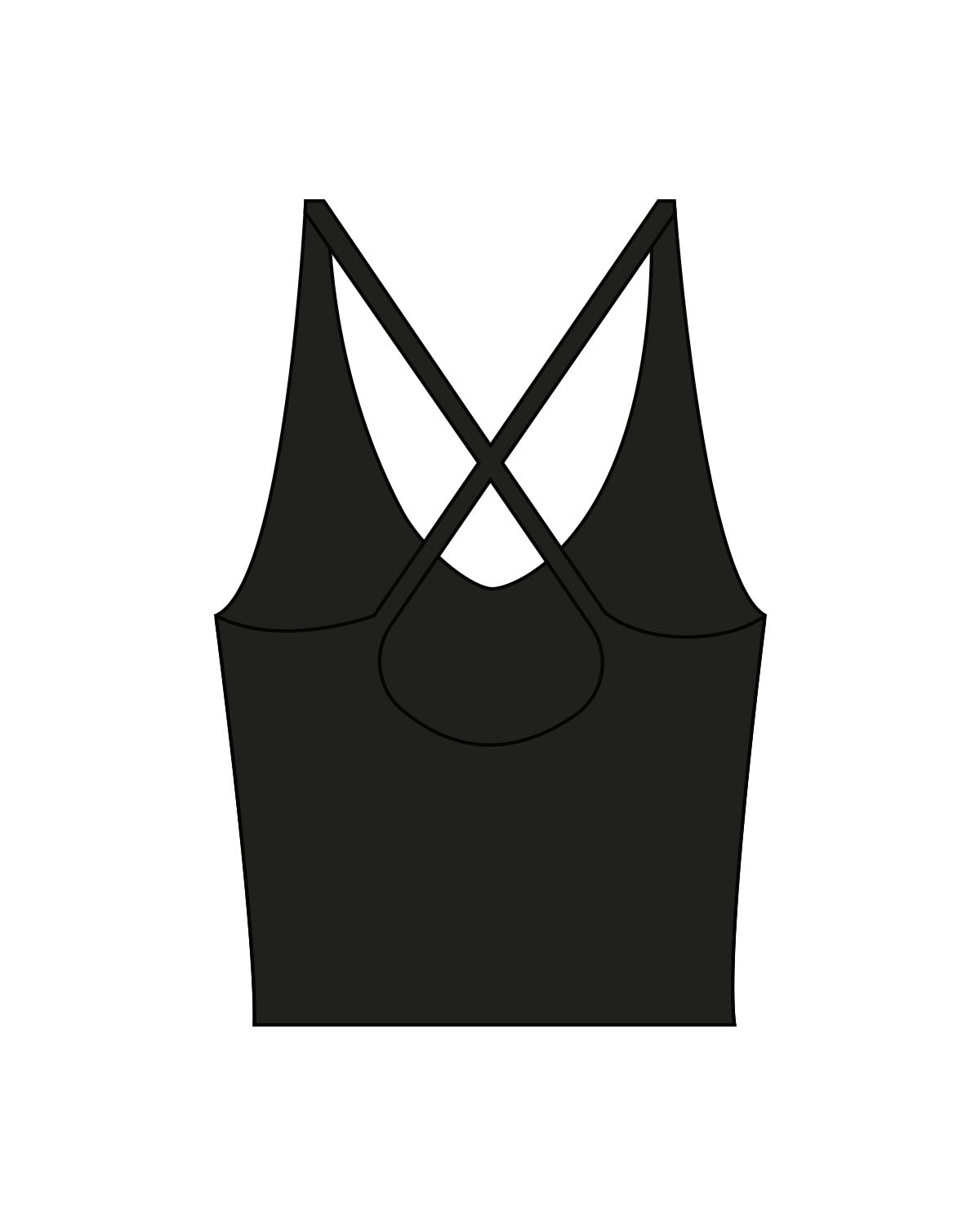 The Sporty Strappy Tank - Black - Flowcorps - Center Chest - Printed - White