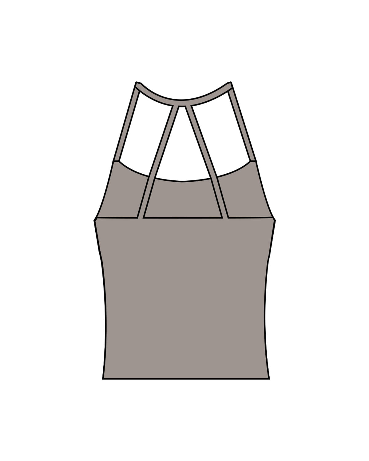 The Womens Sporty Tank - Grey - Poppys Pilates - Center Chest Logo - Printed - White