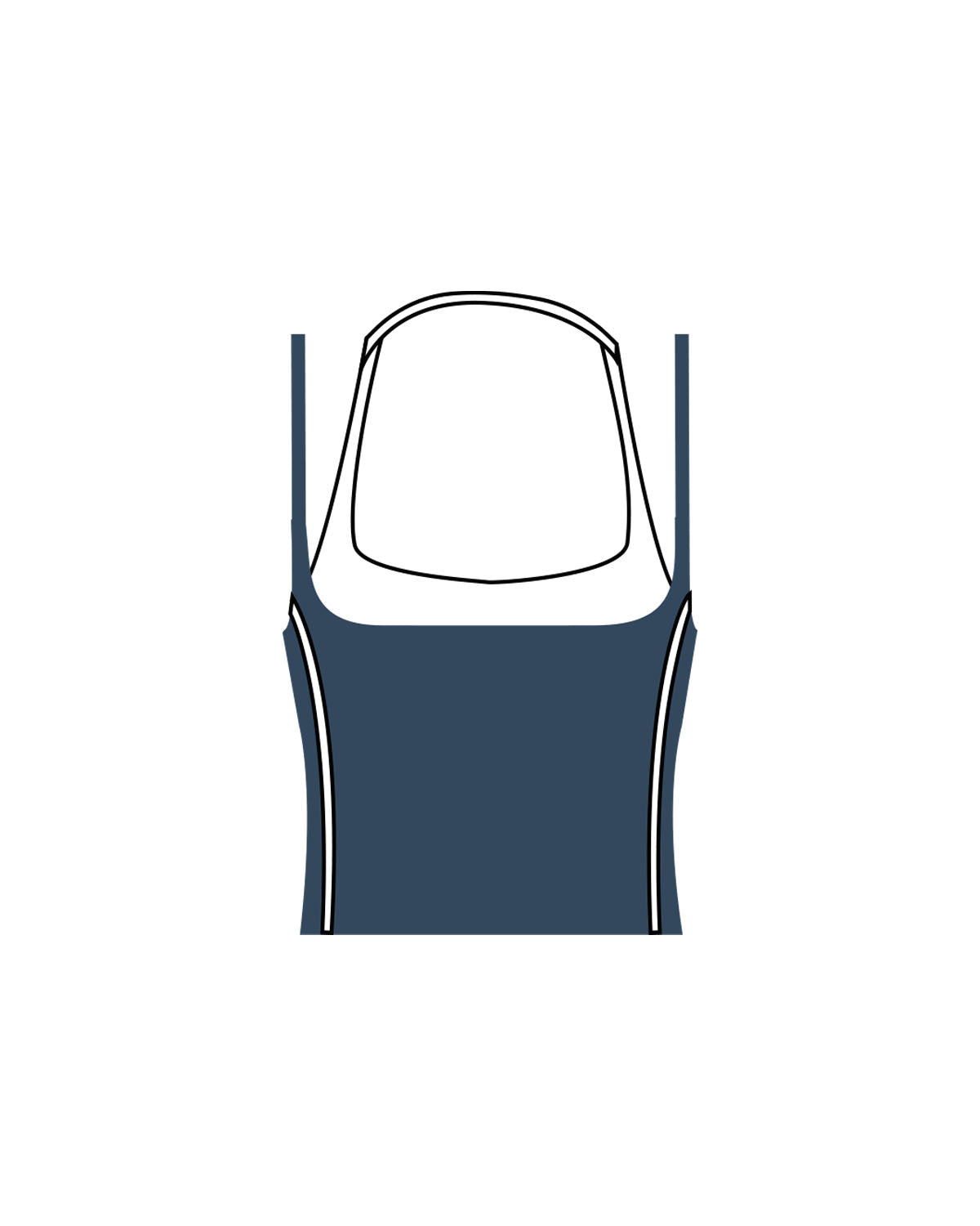 The Piped Tank - Teal - Flowcorps - Center Chest - Printed - White
