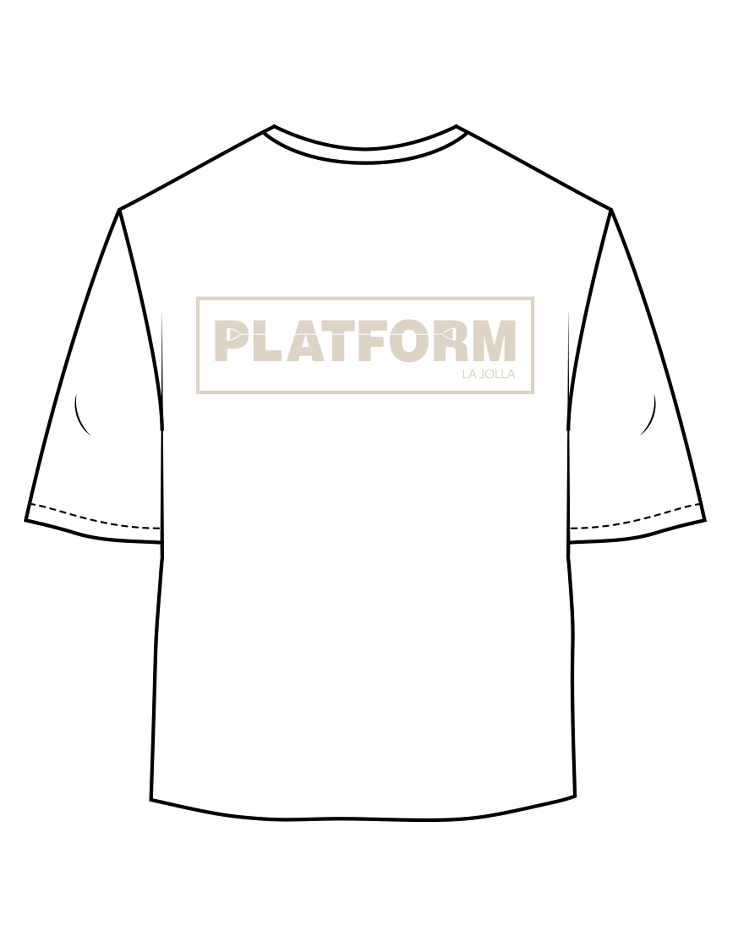 The Oversized Crop Tee - White - PLATFORM - Center Chest & Center Back "LIBERTY STATION" - Printed - Off White