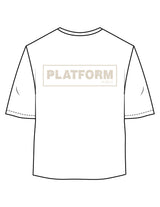 The Oversized Crop Tee - White - PLATFORM - Center Chest & Center Back "LIBERTY STATION" - Printed - Off White