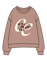 The Womens Crewneck - Clay - Erabelle - Center Chest "PILATES" - Printed - Full Color