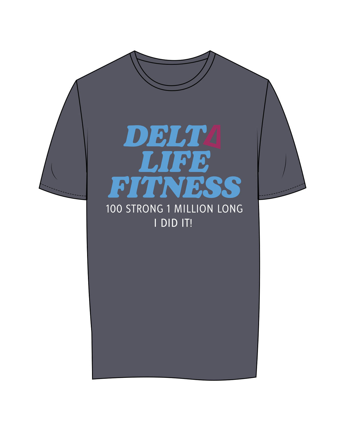 The Womens Tee - Petrol - Delta Fitness - Center Chest Stacked - Printed - Full Color