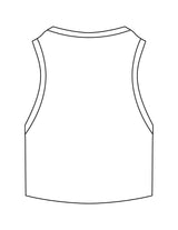 The Ribbed Crop Tank - White - Forme Barre Nantucket - Center Chest Stacked - Embroidered - Black