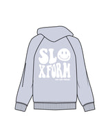 The Womens Hoodie - Powder - Slo x Form - Left Chest Stacked & Center Back Stacked - Printed - White