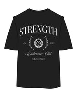 The Womens Oversized Tee - Black - Bodicore - Left Chest & Full Back - White