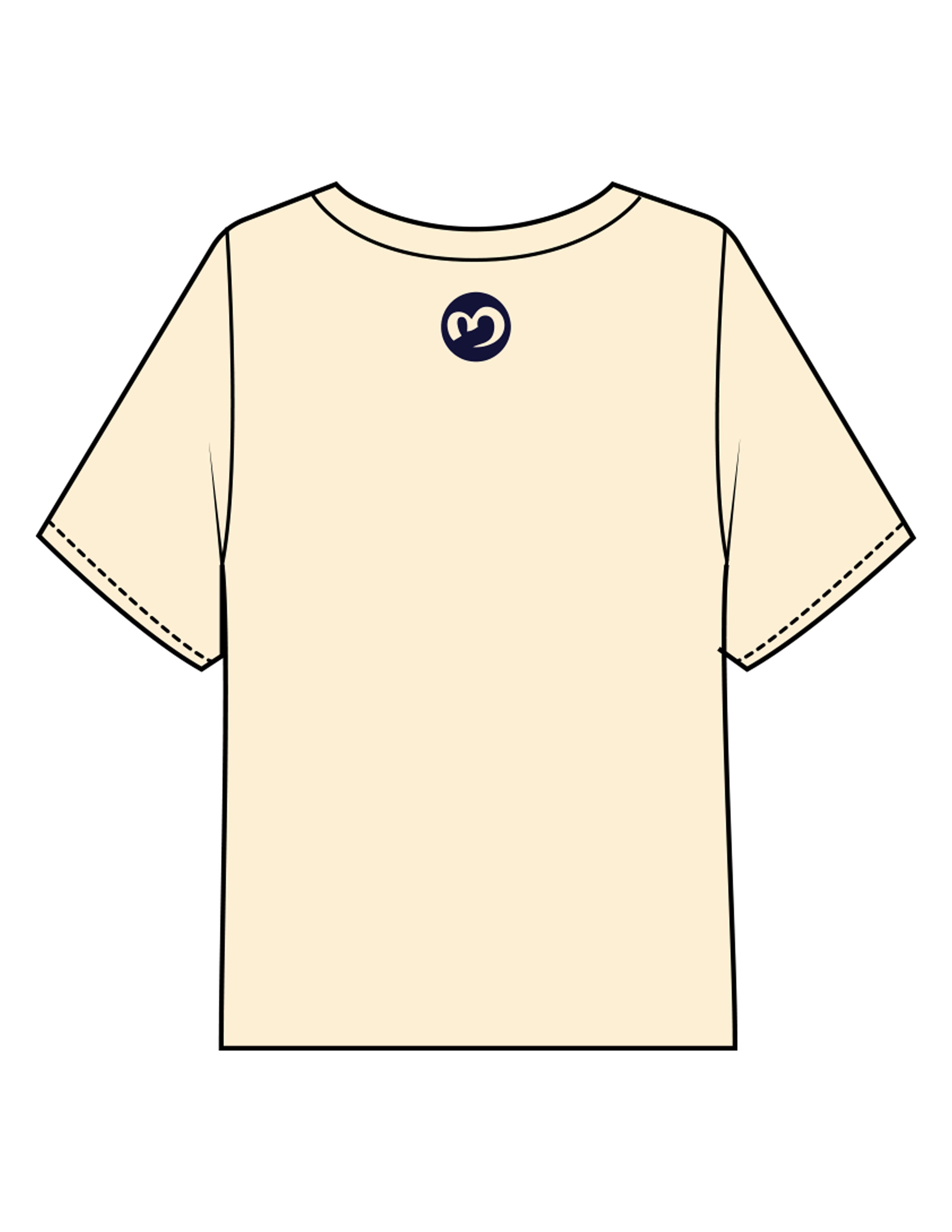 The Midweight Crop Tee - Lemon - Mantra - Center Chest & Back Neckline - Printed - Navy