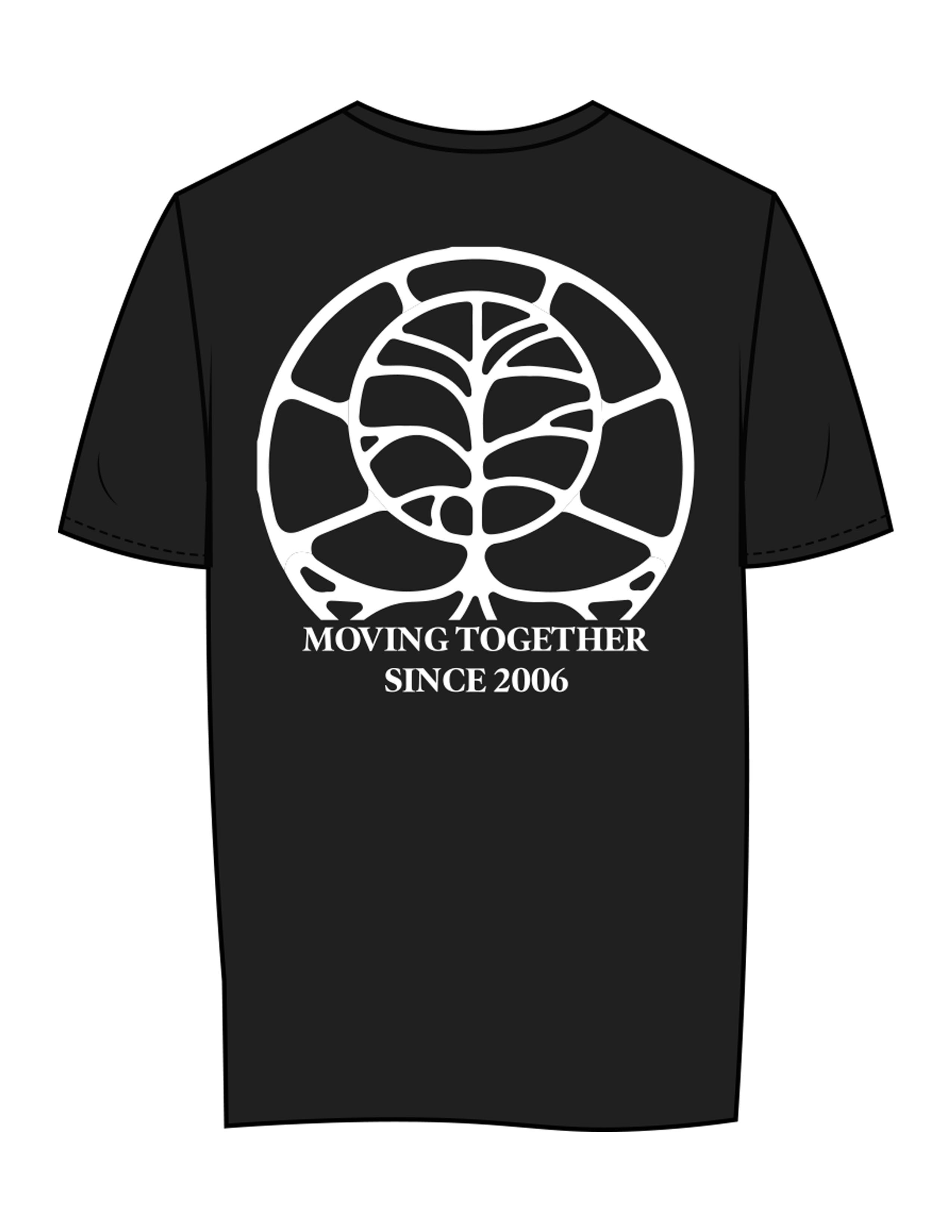The Womens Tee - Black - EVERCORE - Center Chest Stacked & Back Image Stacked - Printed - White