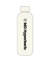 The Water Bottle - Off White - MD Hyperbaric - Center Body Vertical - Printed - Black