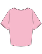 The Crop Tee - Bubblegum - XO Pilates - Chest Stacked - Printed - Maroon