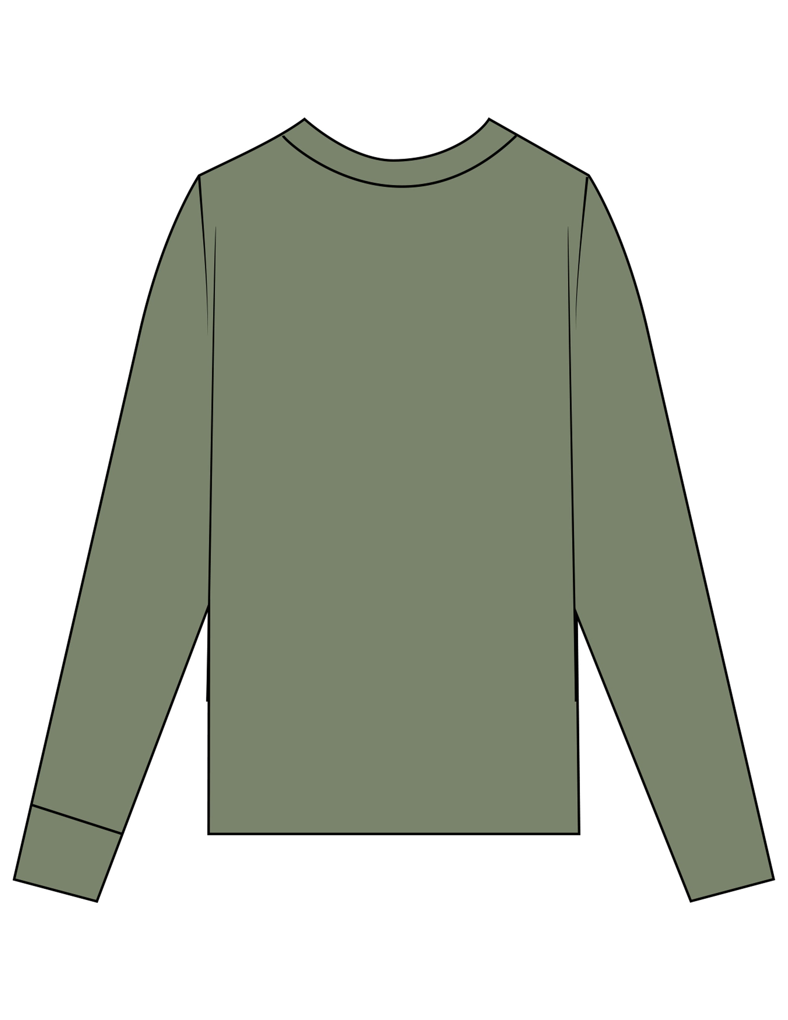 The Unisex Midweight Long Sleeve - Hemp - Forme Barre Nantucket - Left Chest Stacked - Printed - Off White