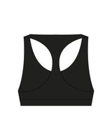 The Racer Bra - Black - Little Italy Barbery - Center Chest Stacked - Printed - White