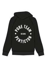 The Mens Zip Hoodie - Black - Pure Movement - Left Chest & Back Center Stacked - White