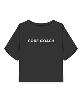 The Heavyweight Crop Tee - Washed Black - Core Lab - Center Chest & Center Back "CORE COACH" - White