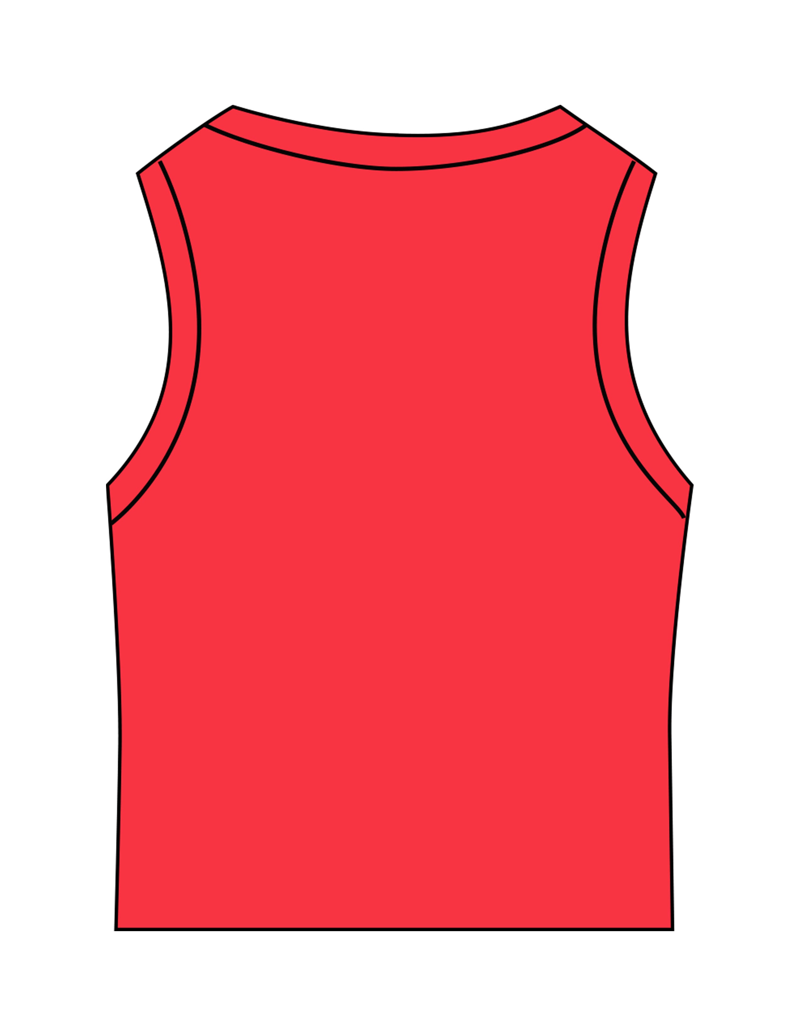 The Micro Rib Racer Crop - Red - Village Yoga - Center Chest Stacked - Embroidered - White