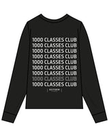 The Womens Oversized Long Sleeve - Black - Reform Fitness - Left Chest & Center Back Stacked - White