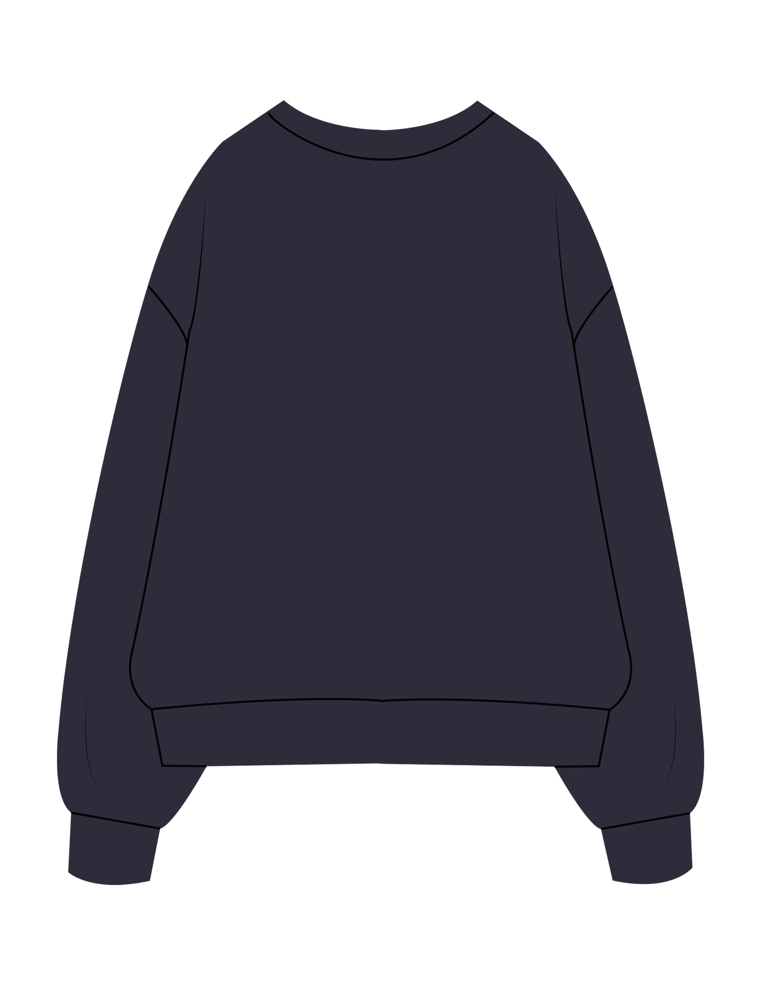 The Mens Heavyweight Crewneck - Midnight - Solos Pilates - Center Chest Stacked - Printed - White