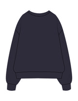 The Mens Heavyweight Crewneck - Midnight - Solos Pilates - Center Chest Stacked - Printed - White