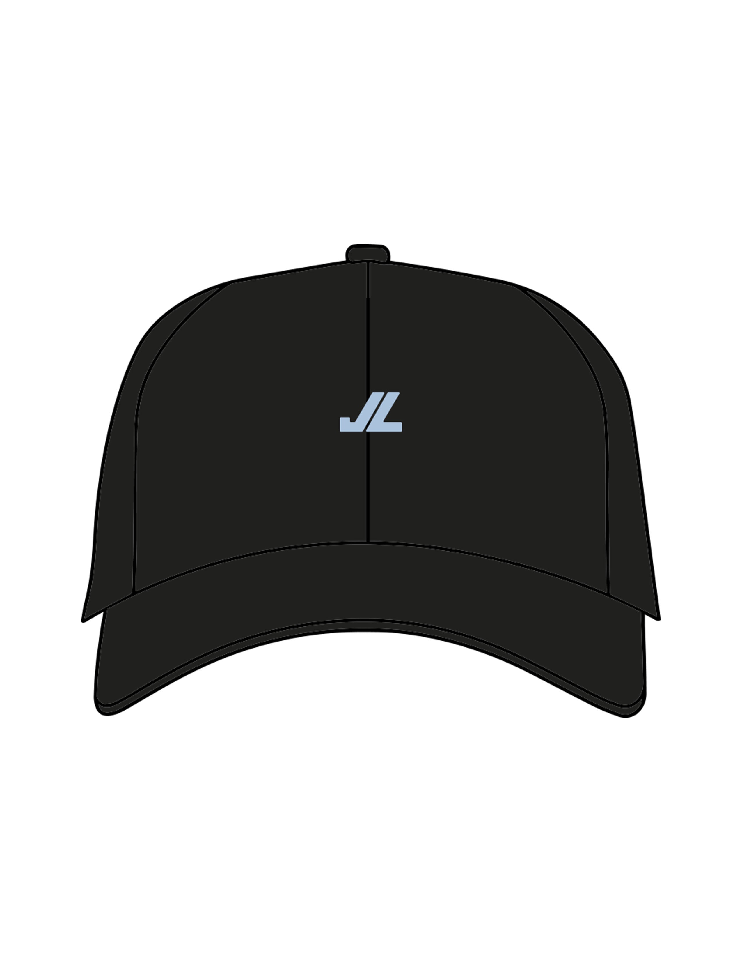 The Dad Hat - Black - JL Marketing - Center Crown - Embroidered - Blue