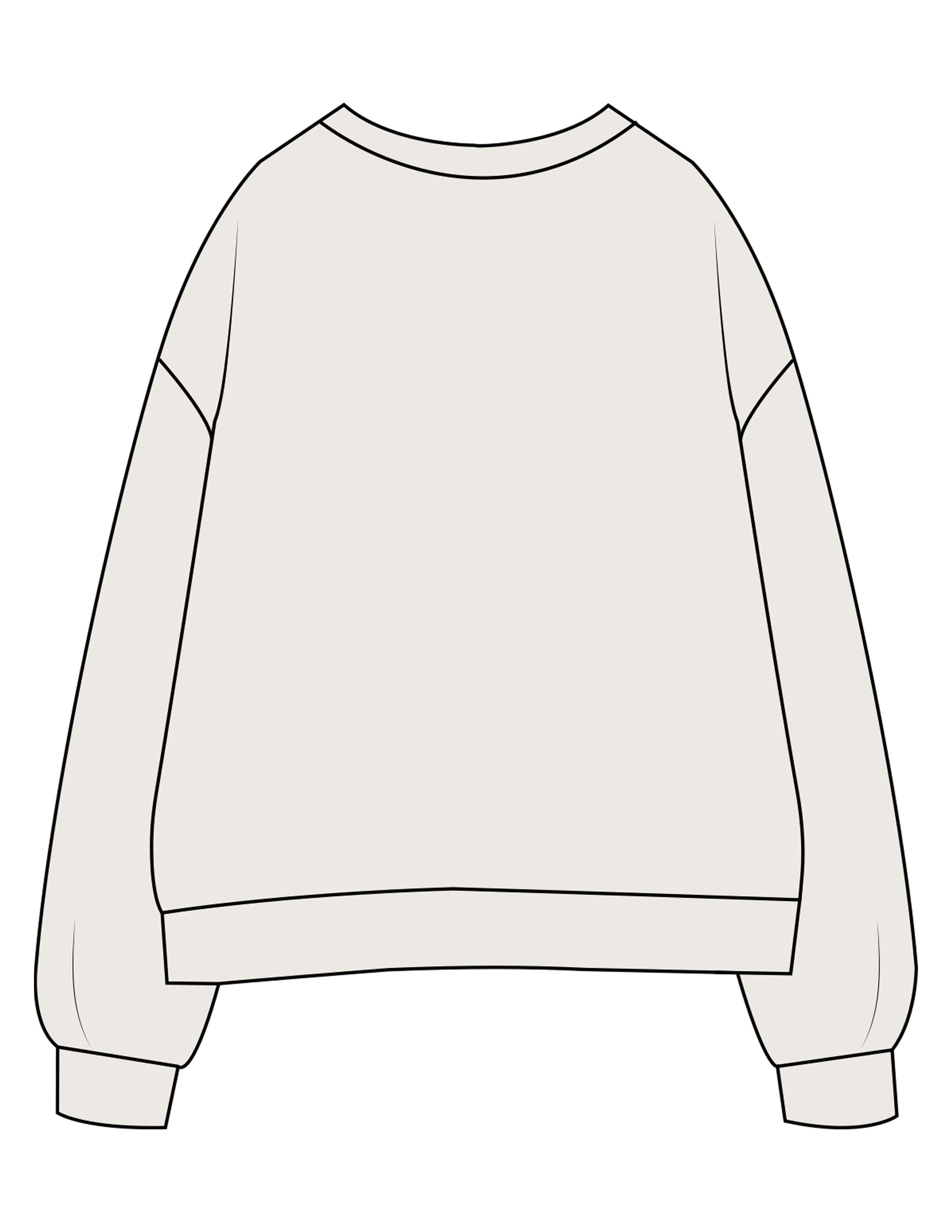 The Womens Crewneck - Bone - Powerhouse Fitness - Full Front - Printed - Navy