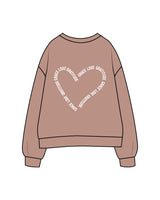 The Womens Crewneck - Clay - Vibe Hot Yoga & Pilates - Left Chest & Back Heart - Printed - White