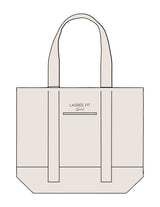 The Contrast Tote Bag - Natural / Natural - Lagree Fit Studio - Upper Body Stacked - EMB - Washed Black