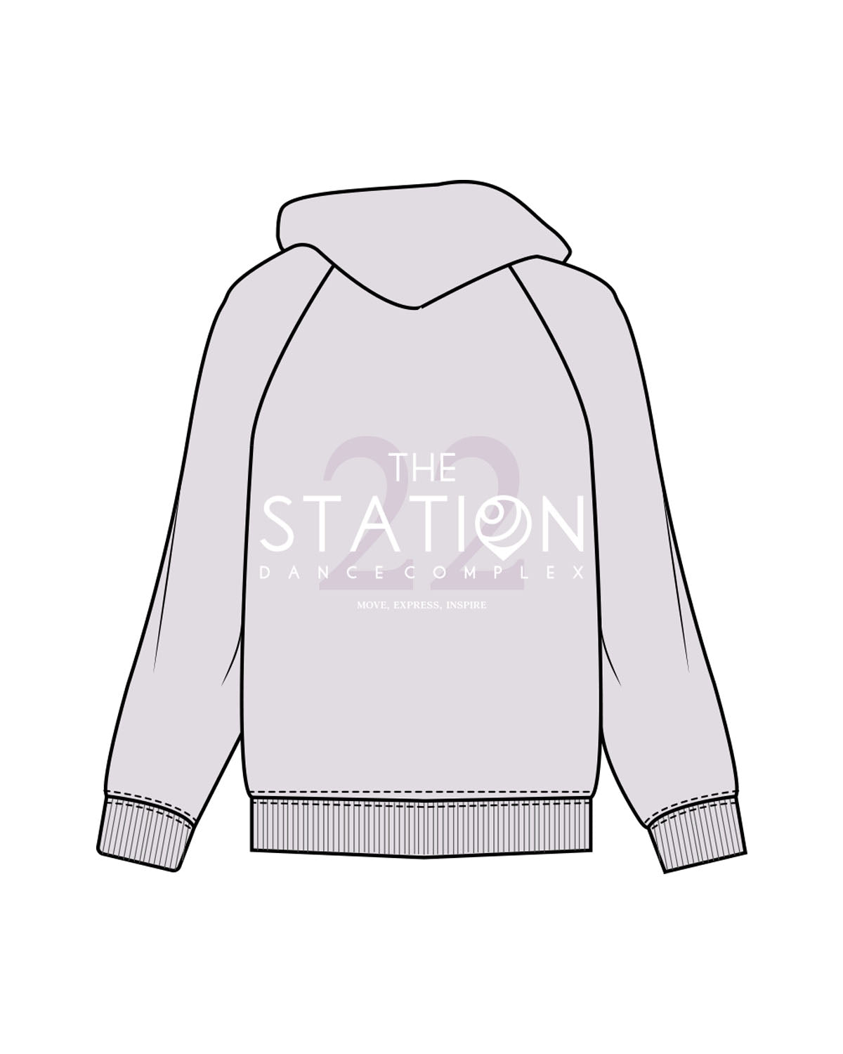 The Womens Hoodie - Orchid - TSDC - Left Chest & Back Stacked - Printed - Full Color