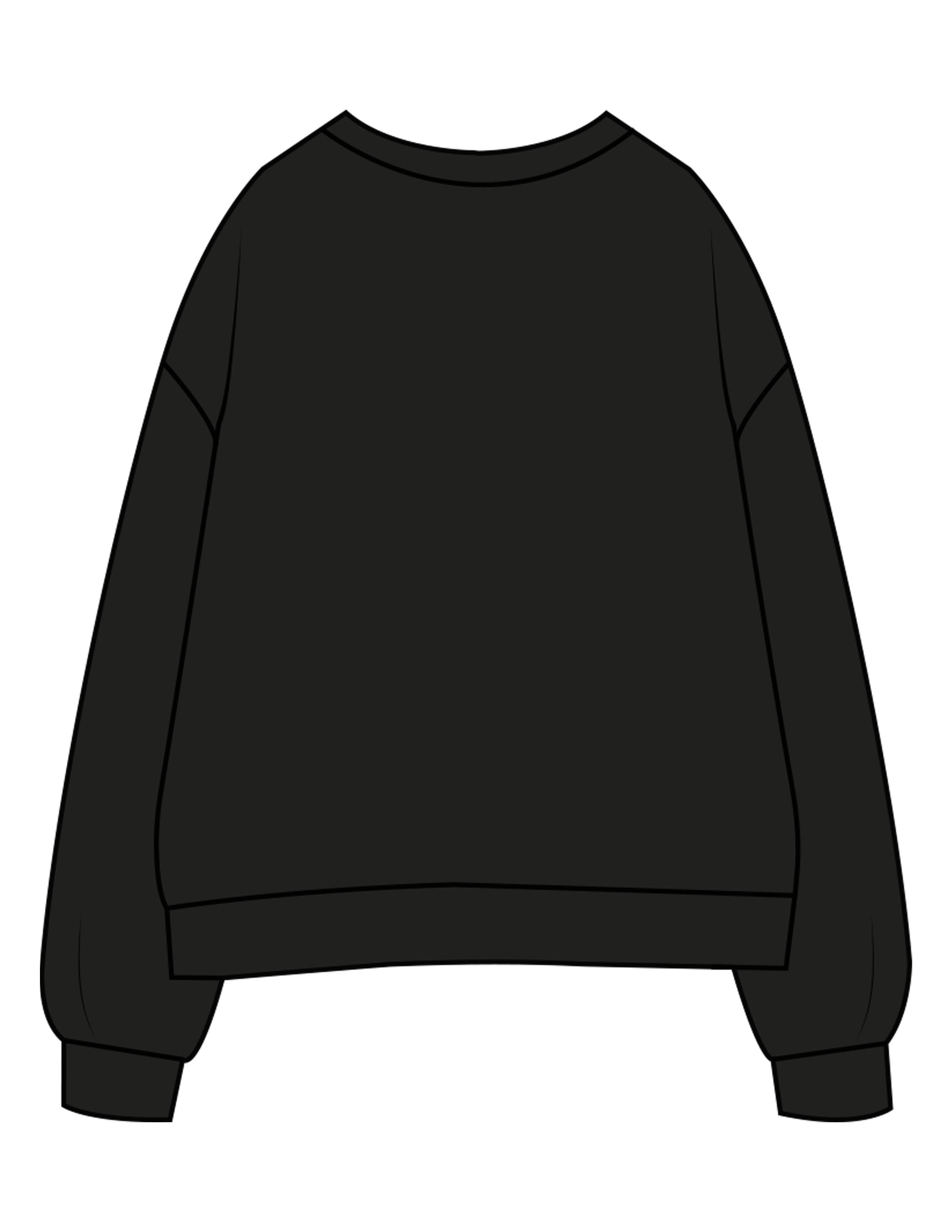 The Womens Crewneck - Black - Sōle - Front Neckline - Embroidered - Red