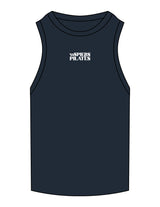 The Ribbed Full Length Tank - Navy - NSpiers - Center Chest Stacked - Embroidered - White
