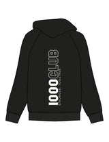 The Mens Hoodie - Black - HiLo - Center Chest Round & Back Vertical - Printed - White